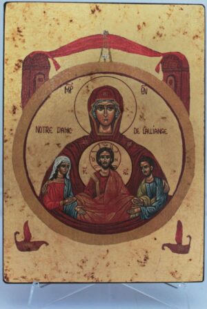 Icona con litografia Notre Dame cm 19x26