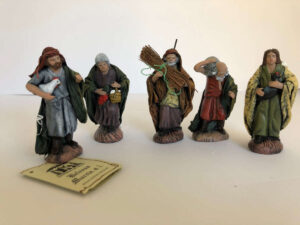 Conf. 5 pastori in terracotta cm. 9