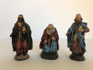 Set 3 re Magi in terracotta cm. 9