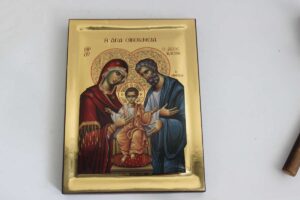 Icona con serigrafia, sfondo dorato lucido cm 25x35