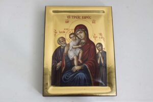 Icona con serigrafia, sfondo dorato  lucido cm 19x25