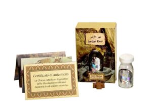 Conf. Acqua Santa del fiume Giordano 9 ml e croce in  legno di ulivo