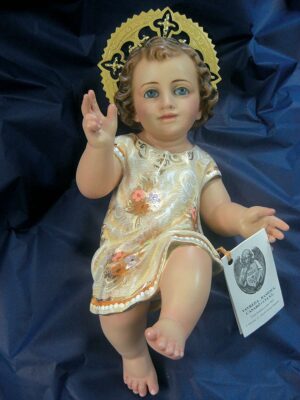 Bambino Gesù, benedicente,  finitura extra occhi azzurri