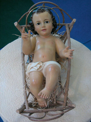 Bambino Gesù Benedicente, finitura antica