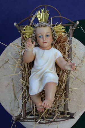 Bambino Gesù Benedicente, finitura seconda occhi azzurri