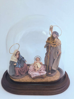 Presepe Spagnolo in terracotta vestita 3 pezzi cm. 14