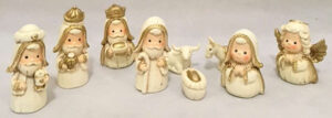 Presepe resina bianca 9 pz. cm.6